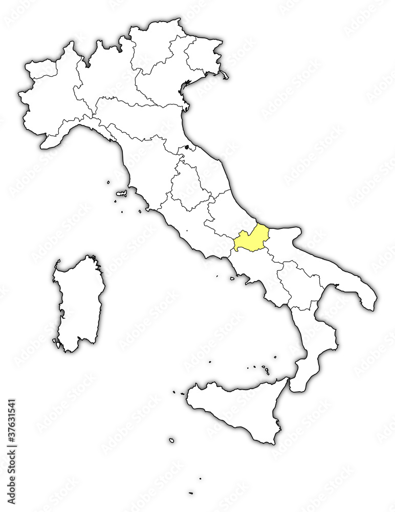Naklejka premium Map of Italy, Molise highlighted