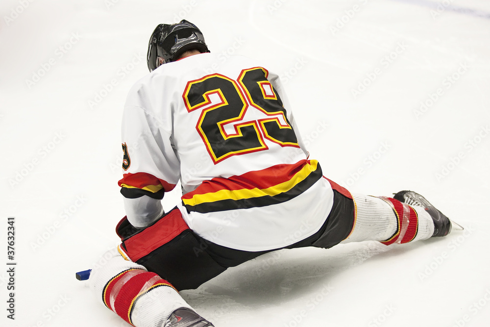 Fototapeta premium Ice Hockey Player Stretching