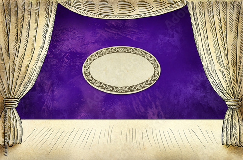 Theater stage with curtain