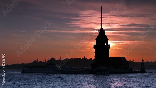 view of kizkulesi from salacak (asian part of istanbul ) photo