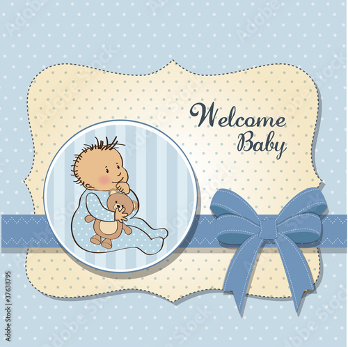 romantic baby boy shower card