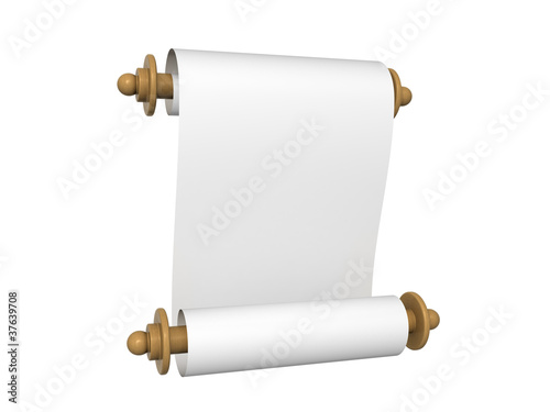 Paper scroll isolated on the white background