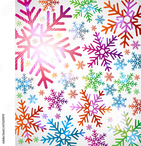 Color snowflakes on a grey background. vector