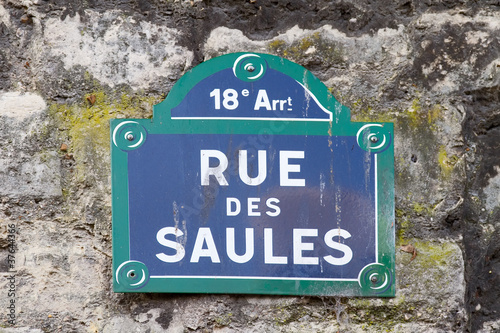 Photography Paris Street Sign