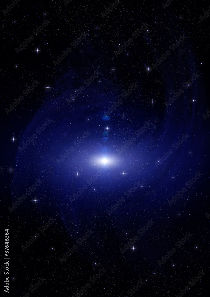 Stars of a planet and galaxy in a free space Stars of a planet and galaxy in a free space