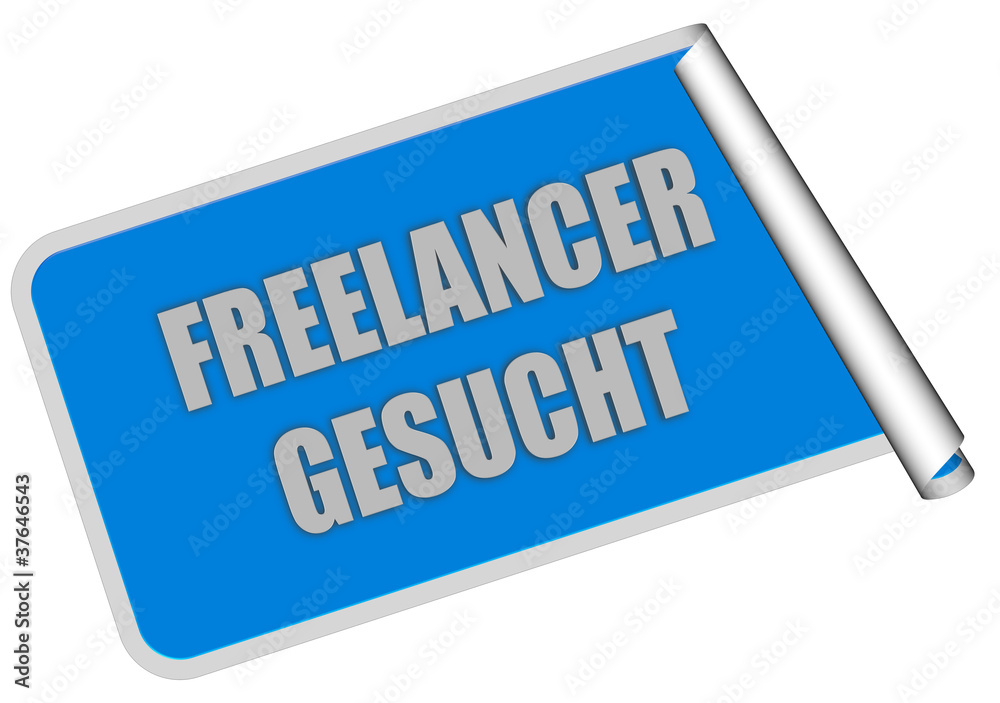 STicker blau eckig rore FREELANCER GESUCHT STicker blau eckig rore FREELANCER GESUCHT