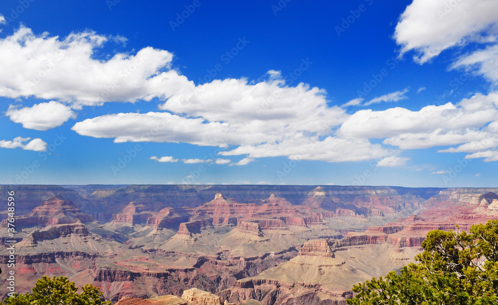 A Beautiful landscape of Grand Canyon with moving clouds