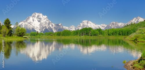 Panoramic view of Oxbow Bend