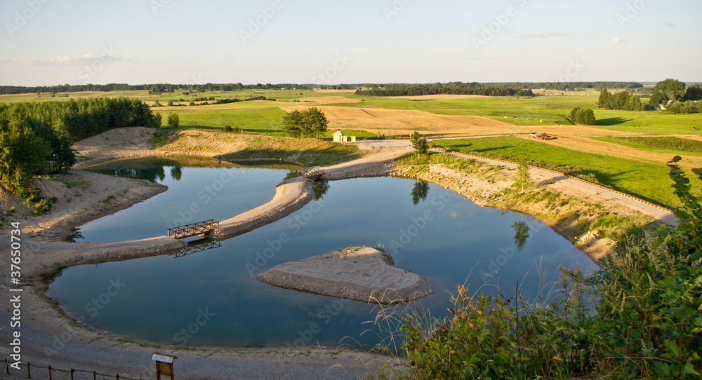 Heart shaped island in the water