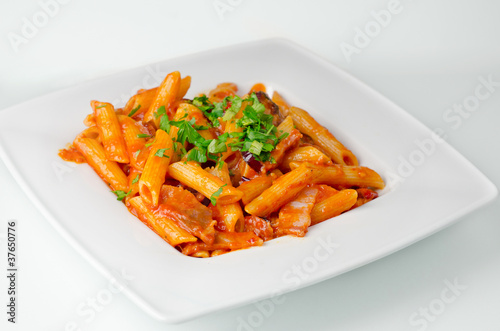 Plate of penne pasta