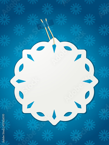 paper snowflake Christmas label