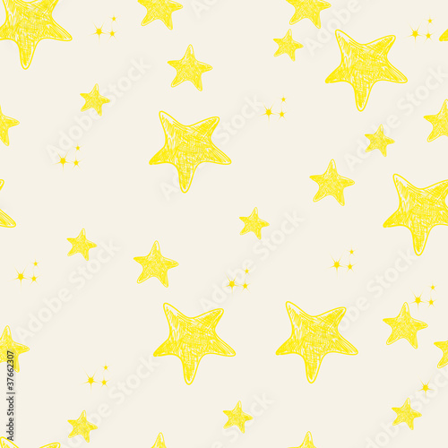 Seamless cute stars background illustration