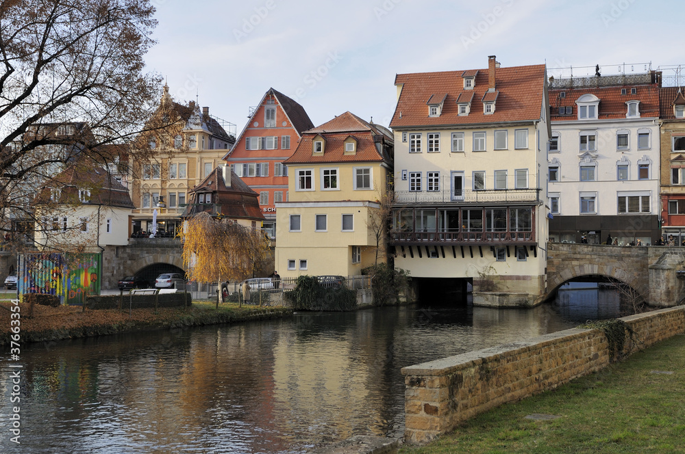 cityscape with neckar canal, esslingen