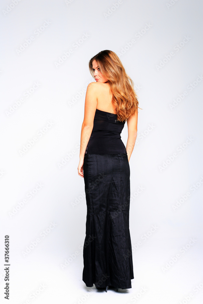 Beautiful Woman in an evening gown full length Beautiful Woman in an evening gown full length