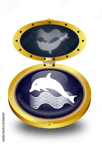 Dolphin button (vector)