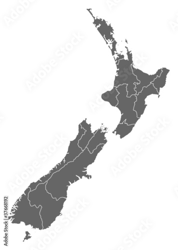 Canvas Print Map of New Zealand