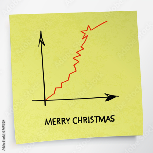 Business graph grow up. Merry Christmas concept. Vector.