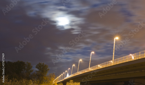 Canvas Print Bridge on a stormy night....