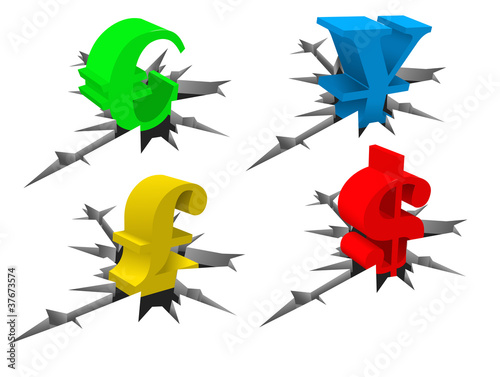 Colorful Currency Symbols
