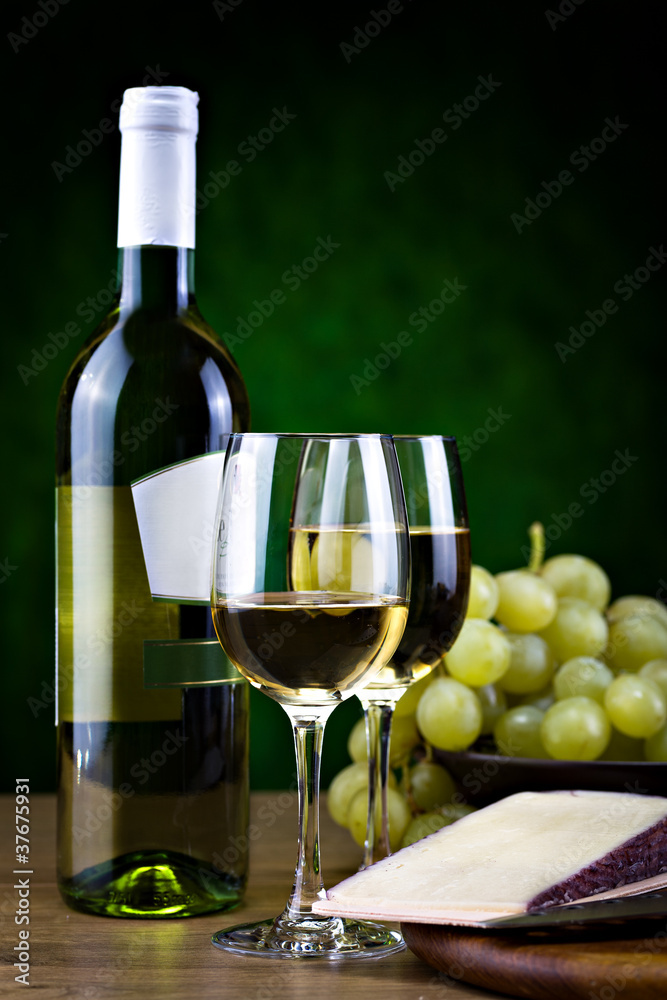 white wine and cheese