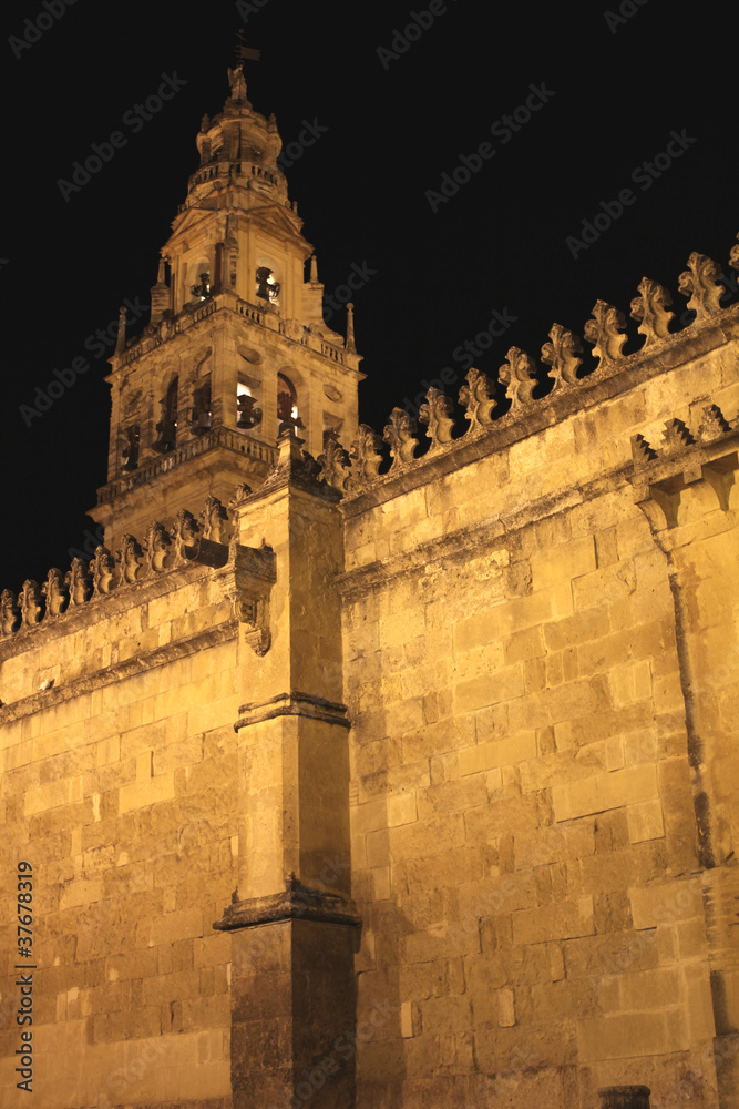 Muro y campanario de la mezquita de Córdoba