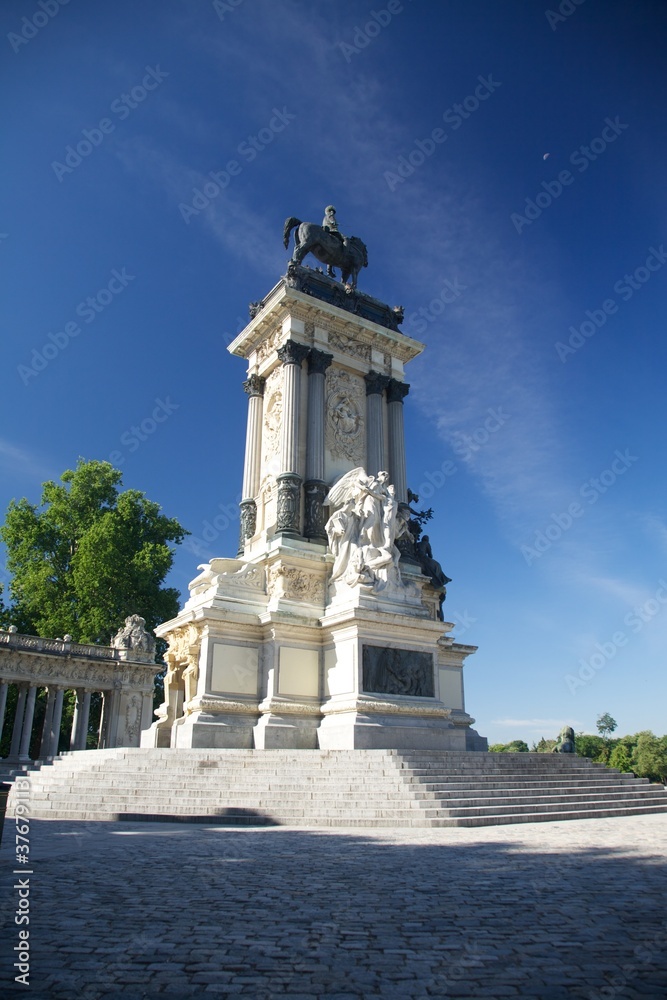 El Retiro monument in Madrid