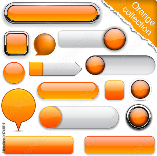 Orange high-detailed modern buttons.