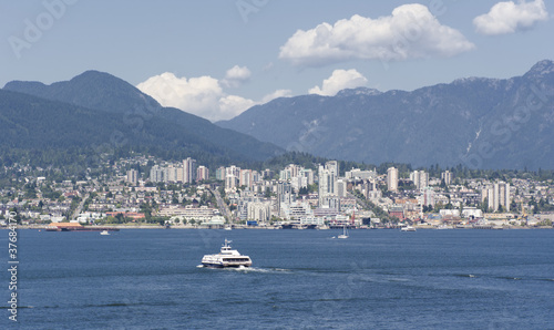 Panorama of North Vancouver with Sea Bus photo