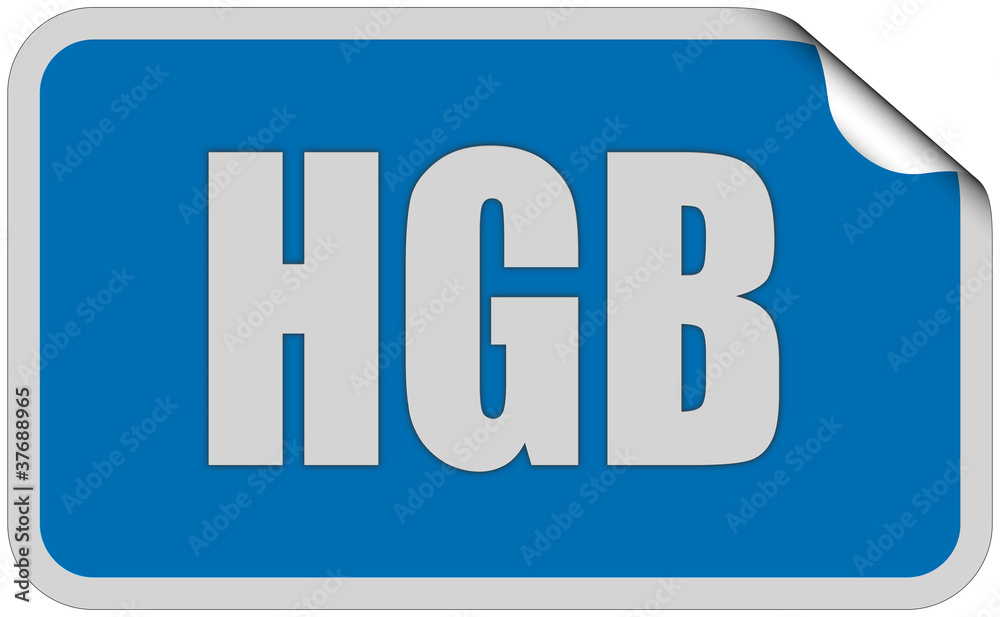 Sticker blau curl oben HGB Sticker blau curl oben HGB