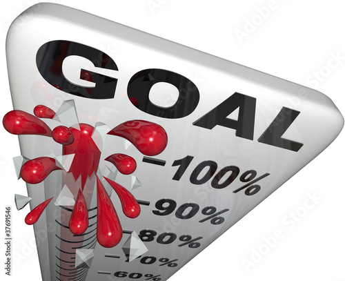 Percentage Progress to Goals Thermometer Growth Success