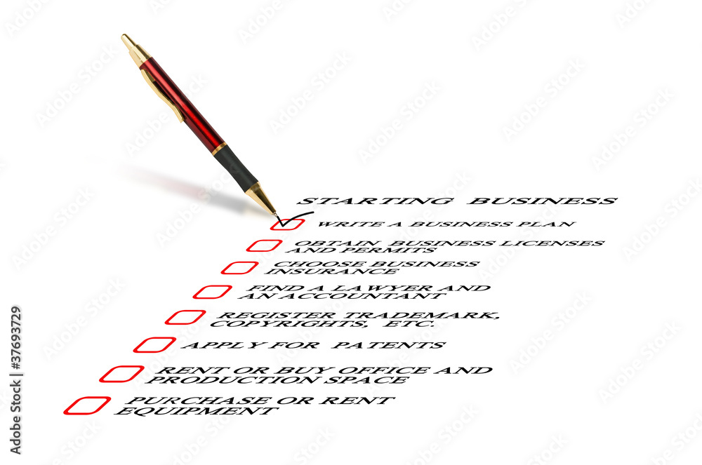 Checklist for starting business Checklist for starting business