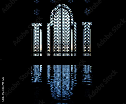 Silhouette of door and window, King Hassan II Mosque, Casablanca