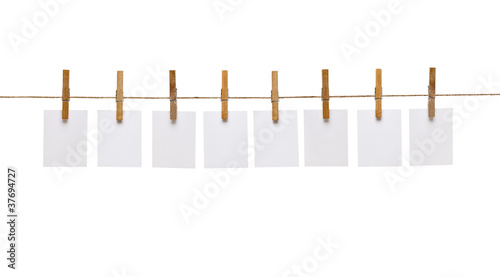Quadro su tela clothes peg and note paper on clothes line rope
