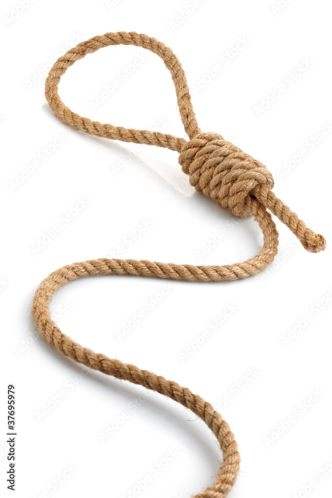 loop hempen rope isolated on white background