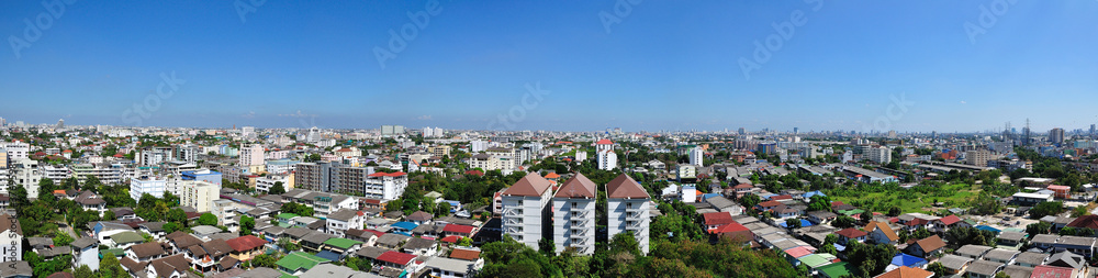 Bangkok panorama on blue sky