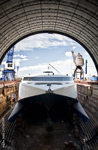 Catamaran in the Dock photo