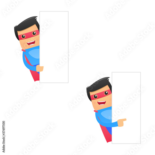 set of funny cartoon superhero