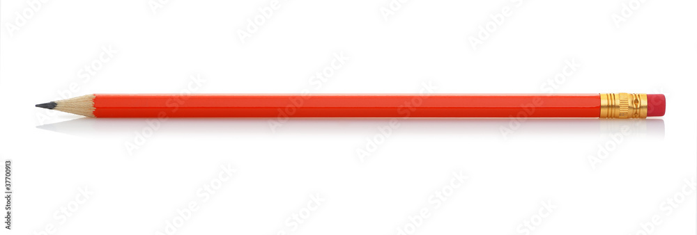 Red pencil with eraser Red pencil with eraser
