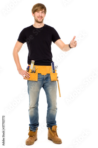 Handyman with thumbs up