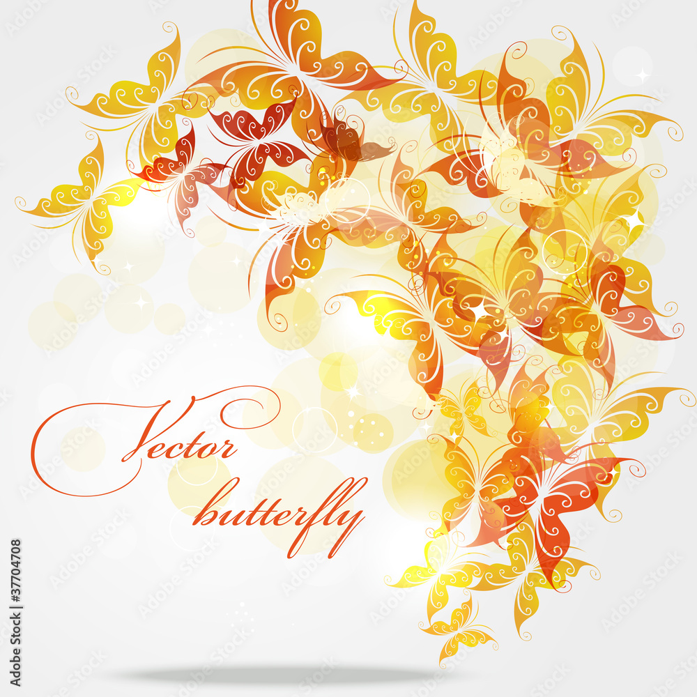 Autumn background with butterflies Autumn background with butterflies