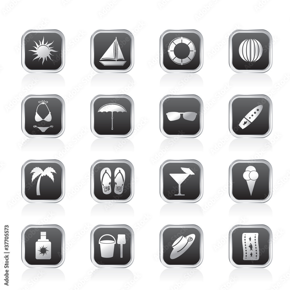 Summer and Holiday Icons - Vector Icon Set Summer and Holiday Icons - Vector Icon Set