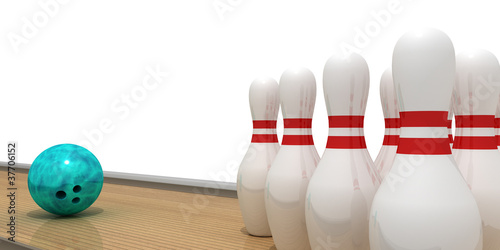 Bowling Pins mit Kugel photo