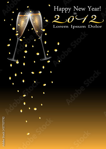 Vector Illustration Pair of champagne glasses making a toast