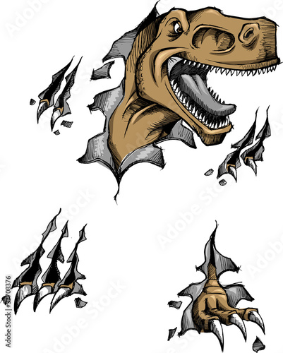 Sketch Doodle T-Rex dinosaur Vector Illustration