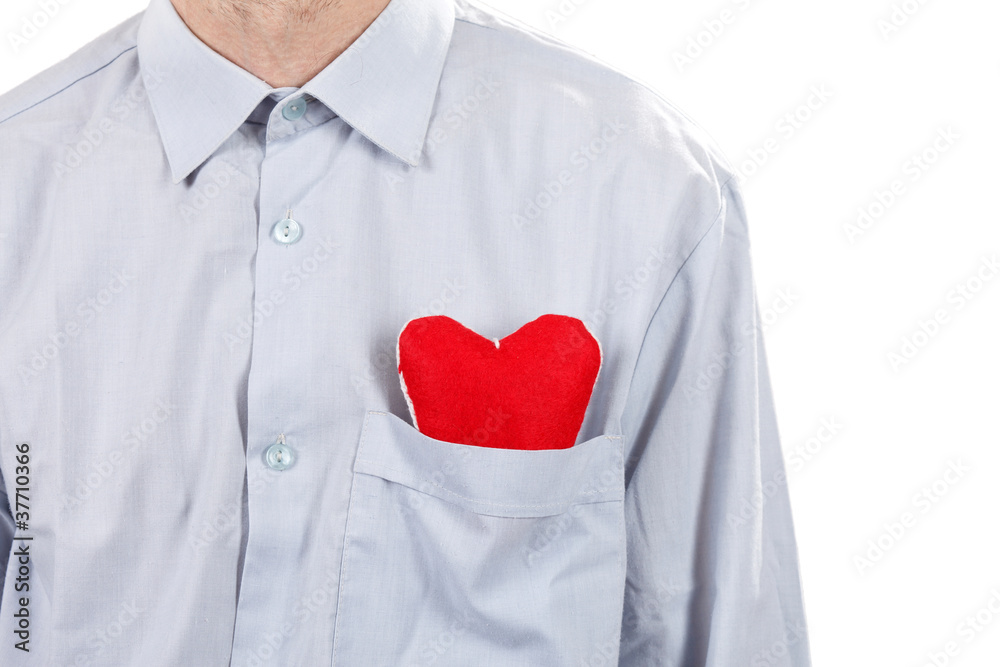 man with red heart man with red heart