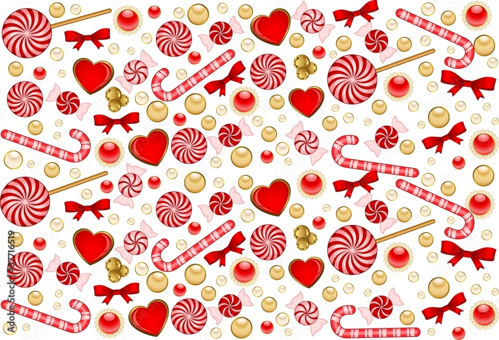 Christmas background with Candy cane.