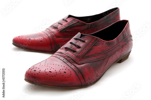 Red leather shoes