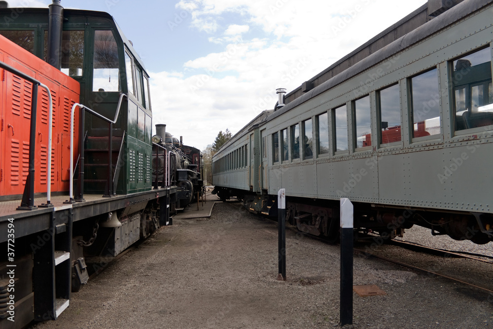 Fototapeta premium Antique Train Railroad Cars