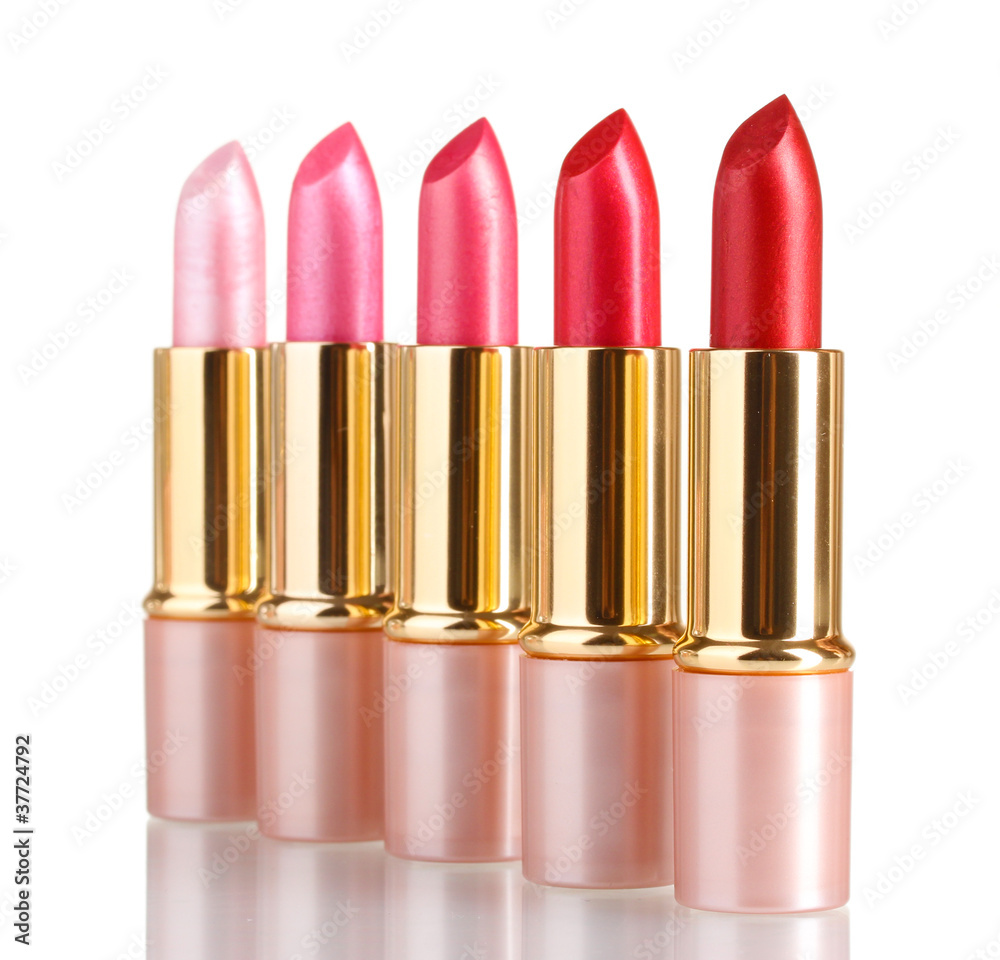 Fototapeta premium beautiful lipsticks isolated on white