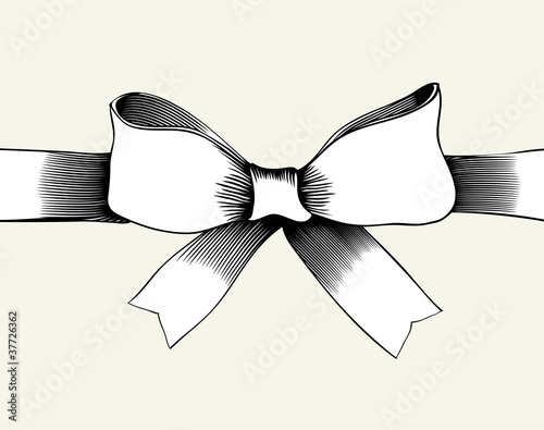 Bow with ribbon.